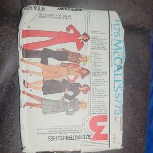 vintage 1977 McCall's 5773 Sewing Pattern 8 10 12 dress jumper skirt top pants
